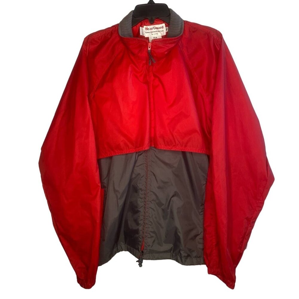 Vintage Wear Guard men's red gray nylon waterproof rain wind jacket size XL